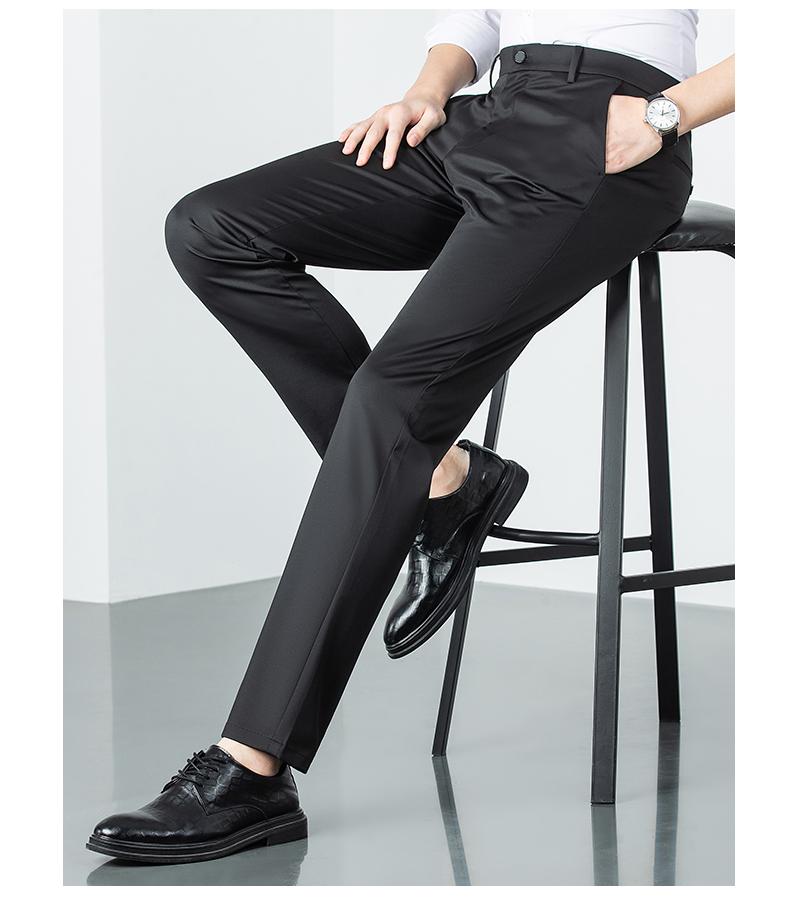 Men's Business Trousers with Mulberry Silk