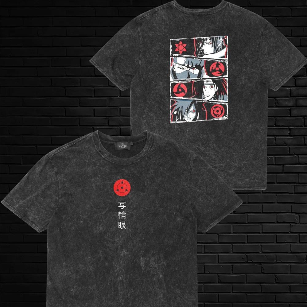 Uchiha Clan Mangekyo Sharingan Acid Wash TShirt Graphic Tee Mens Unisex Gift