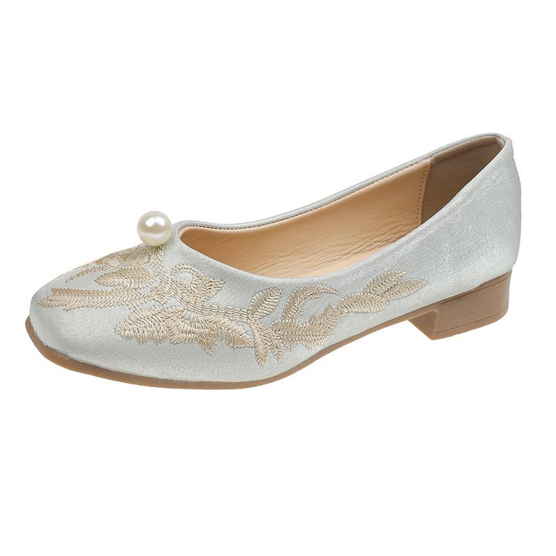 Новые туфли на толстом каблуке с квадратным носком в китайском стиле, женские весенние новые туфли на мягкой подошве для ципао, ретро вышитые туфли Дуду