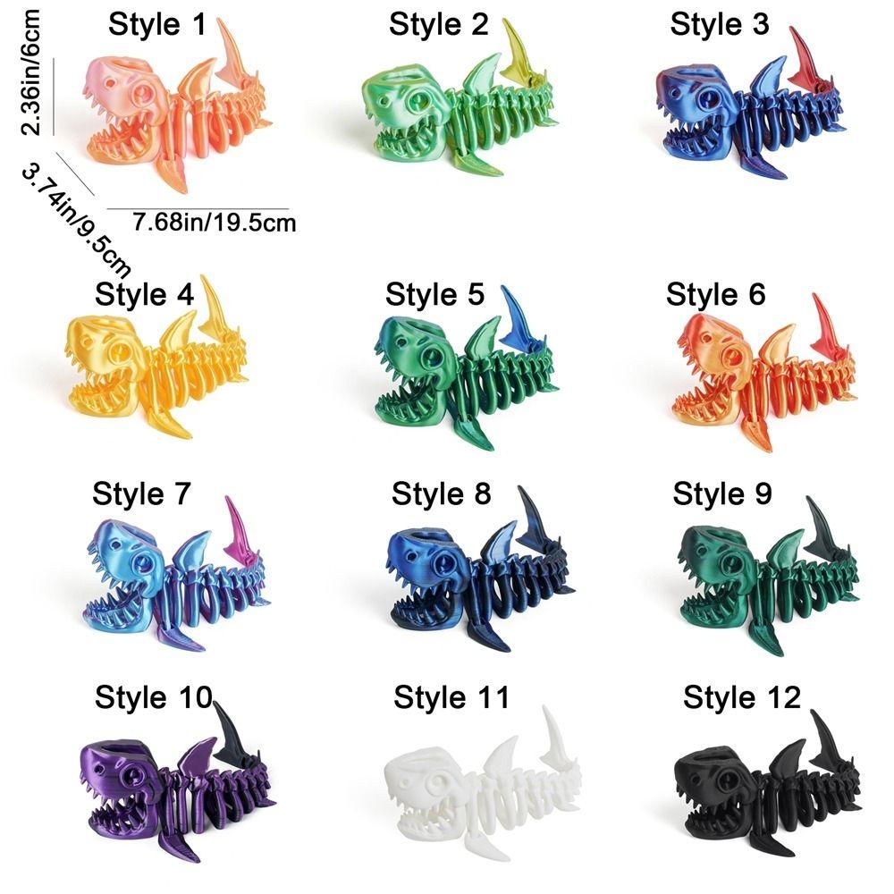 Многосуставная Подвижная 3D-печатная Модель Акулы Ручной работы Имитация Акулы Настольное Украшение