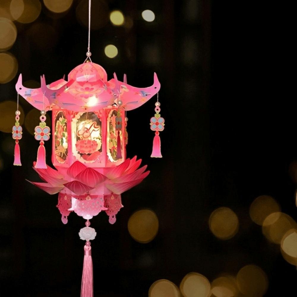 Glowing DIY Craft Material Kit PVC Handheld Lantern Mid-Autumn Festival Lantern  Home Decor