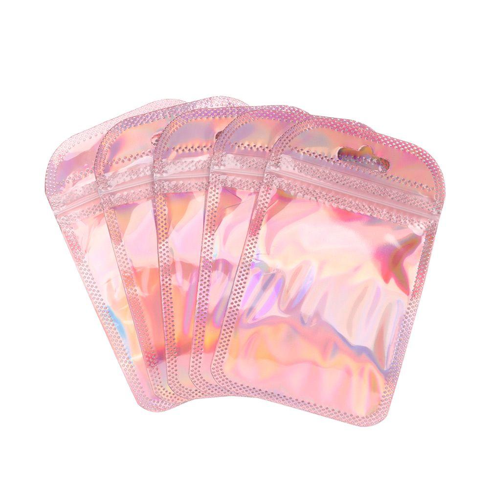 With Hang Hole Resealable Iridescent Self Sealing Pouches Zip Pouches OPP Bags Packaging Bag