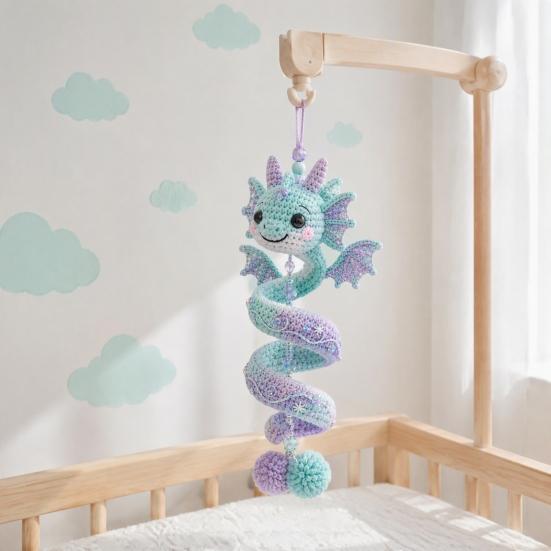 Family Activity Craft DIY Dragon Spiral Hanging Ornament Kit, Easy Assembly Decorative Art Craft, Decoration Handmade Crochet Kit for Home Classroom