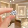 Women Brooch, Snowflakes LOVE Bouquets Compact Versatile Pin, Lapel Collar Badge with Imitation Pearl Cubic Zirconia Inlay