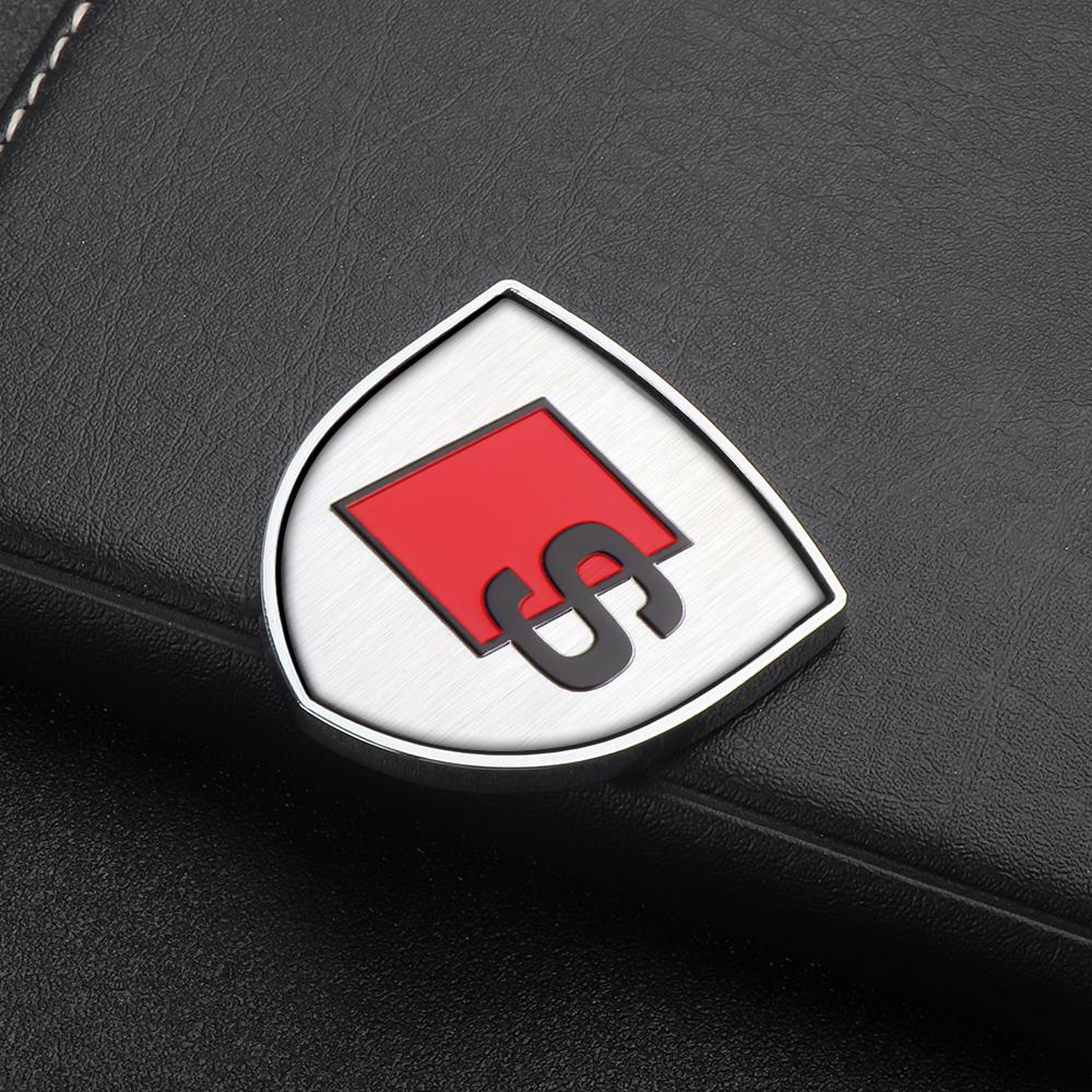 3D Metal Chrome Car Body Decoration Custom Stickers Badge Auto Emblem Sticker Center Cover For Audi B3 S4 S6 B7 8P Q5 Q7 Quattro