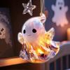 Funny Ghost Pendant 2D Acrylic Car Hanging Decor Ghost Design Backpack Charm Halloween Festive Party Decoration