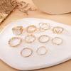10 шт., набор золотых колец на костяшки пальцев для женщин и девочек, кольца в стиле бохо с поворотным крестом, нерегулярные геометрические кольца, штабелируемые кольца миди, пакет подарков для различных случаев