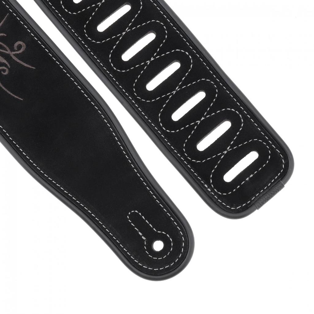 Ремешок для гитары из коровьей замши с цветочным узором и вышивкой с антифрикционным дизайном для электробаса