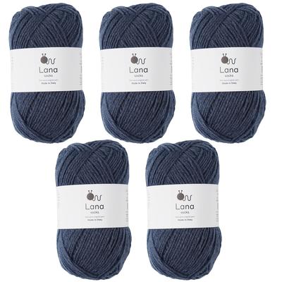 Пряжа из натуральной шерсти Knitworm Lana Medium 40г Набор из 5 мотков Носки, Вес, (приблизительно. 148м), (10. черника)