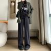 Европейские хлопковые широкие брюки для женщин Свободные осенне-зимние ленивые повседневные облегающие свободные широкие брюки Брюки, волочащиеся по полу