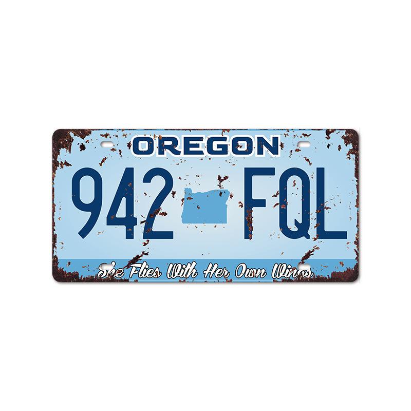 Vintage Tin Art with 1530 License Plate Design: Ideal for American - Style Background Wall Decor