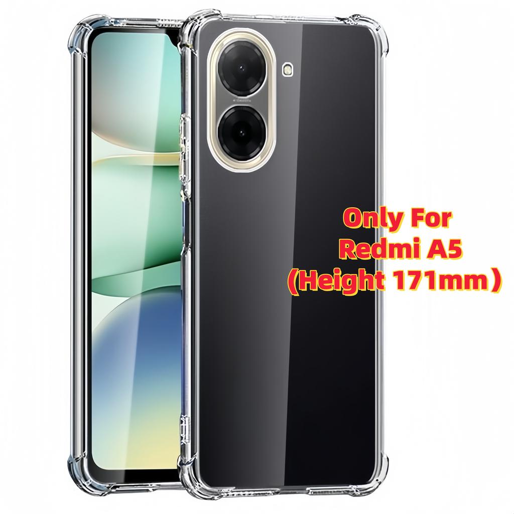 Прозрачный чехол из ТПУ для Redmi A5 4G(Высота 171 мм) Нежелтеющий ударопрочный защитный чехол для телефона, прозрачный, устойчивый к царапинам