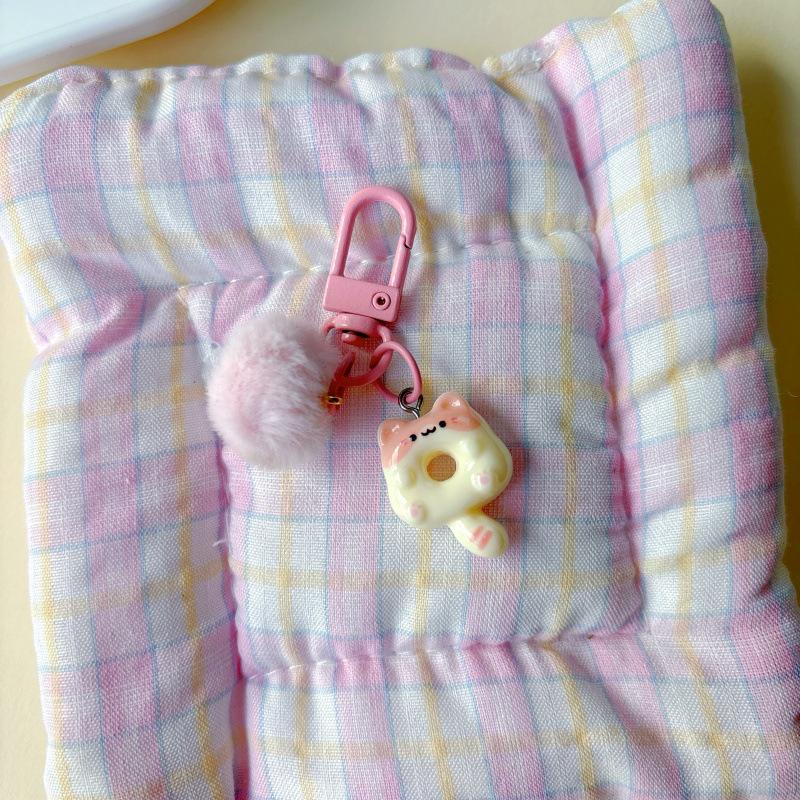 Мягкая брелок-брелок кошка в виде пончика: Милый Брелок-Подвеска Мультяшное Сердечко