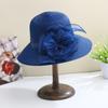 British Organza Flower Sun Hat Easter French Elegant Top Hats Summer Casual Sunshade Basin Hats for Women