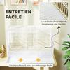 Birdcage Aviary, Steel Indoor, Divider, 4 Perches, Sliding Tray, 4 Feeders, 76 x 46 x 46 cm, White