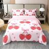 Red Cherry Printed Bedding Set Cartoon Tropical Fruit Duvet Set Three-Piece Set