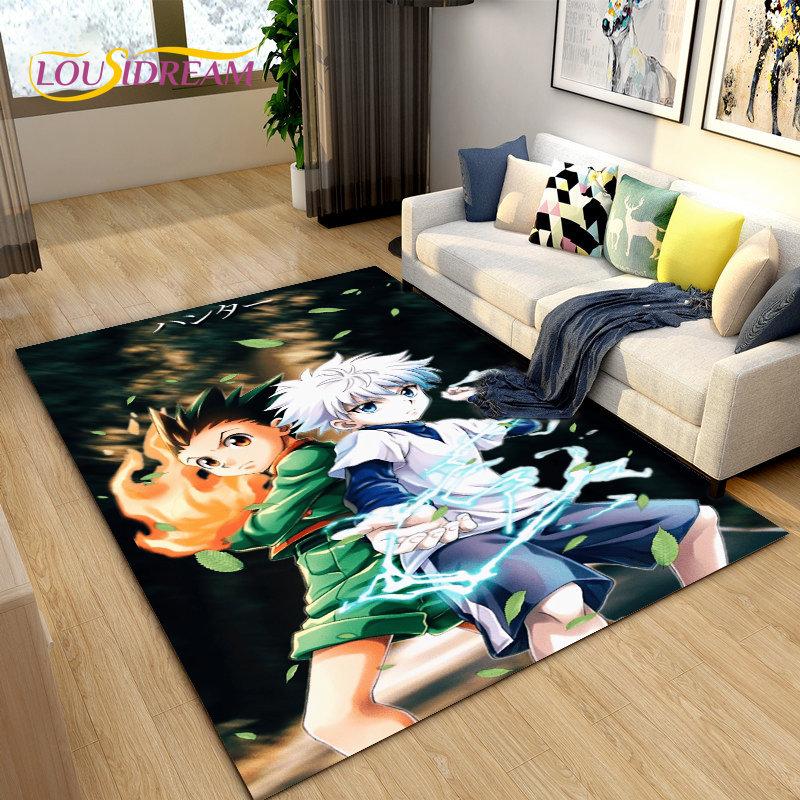 Аниме Hunter×Hunter HxH Коврик с рисунком из мультфильма, большой, коврик для гостиной, спальни, дивана, коврик для украшения, детский нескользящий напольный коврик