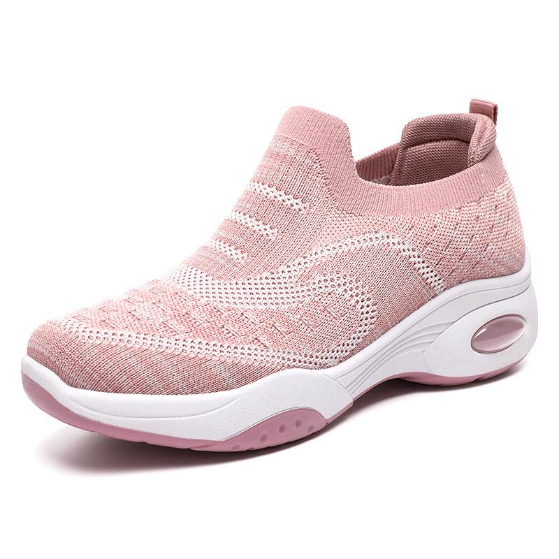 Женские весенние 2026 года повседневные кроссовки Flyknit с мягкой подошвой - Дышащая толстая подошва для увеличения роста