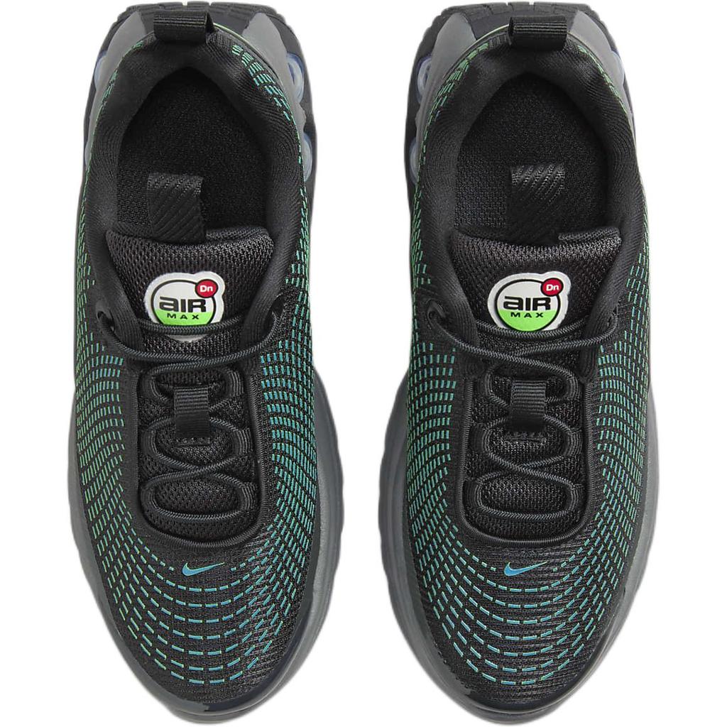 Nike Air Max Dn Амортизация Дышащая Амортизация Дышащая Низкие Детские Повседневные Кроссовки Черно-Зеленые FN4453-010