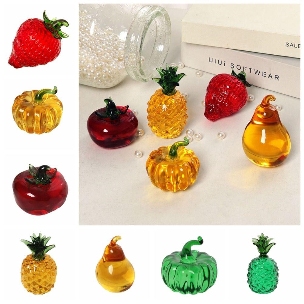 Glass Crafts Pumpkin Strawberry Fruit Ornaments Interesting Crystal Crafts Ornaments Wedding