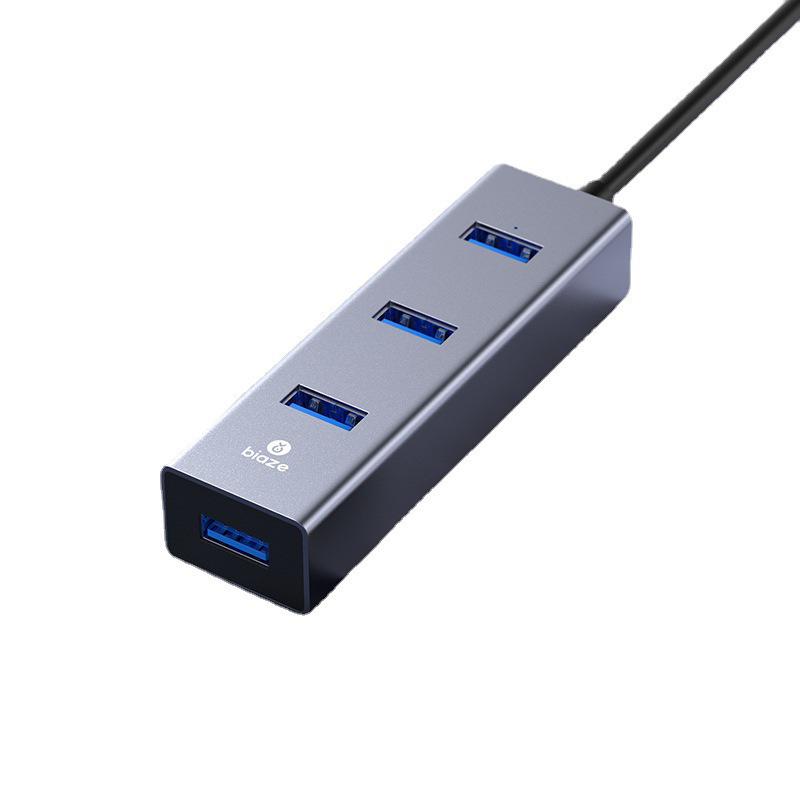 Biaz USB 3.0 Высокоскоростной 4-портовый полностью алюминиевый серый концентратор-разветвитель