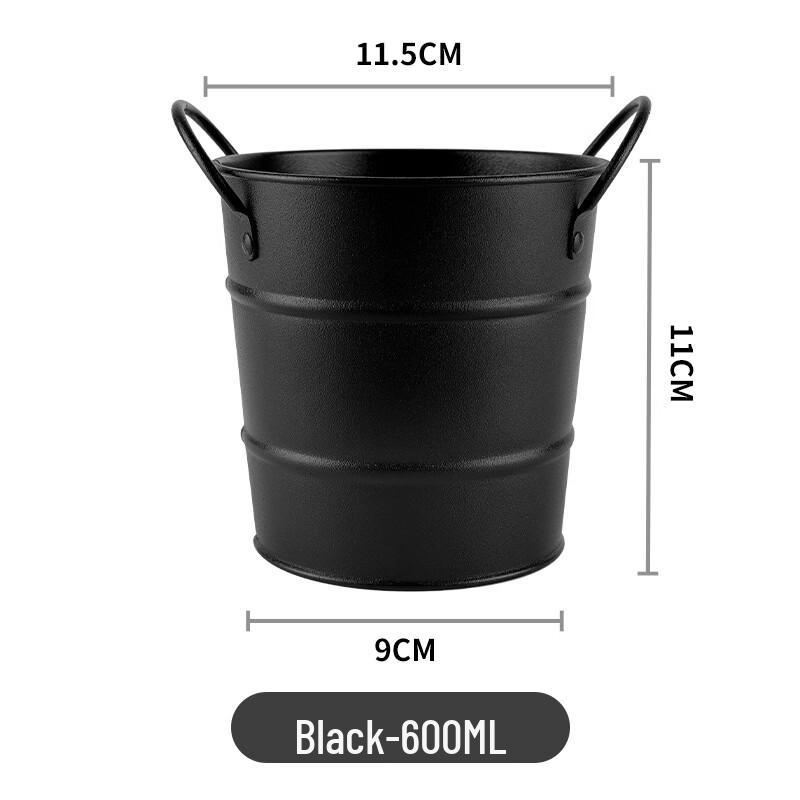 Mini Black Metal Fries & Ice Bucket