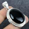 Black Onyx Gemstone Handmade 925 Sterling Silver Jewelry Pendant 2.05" W0j11