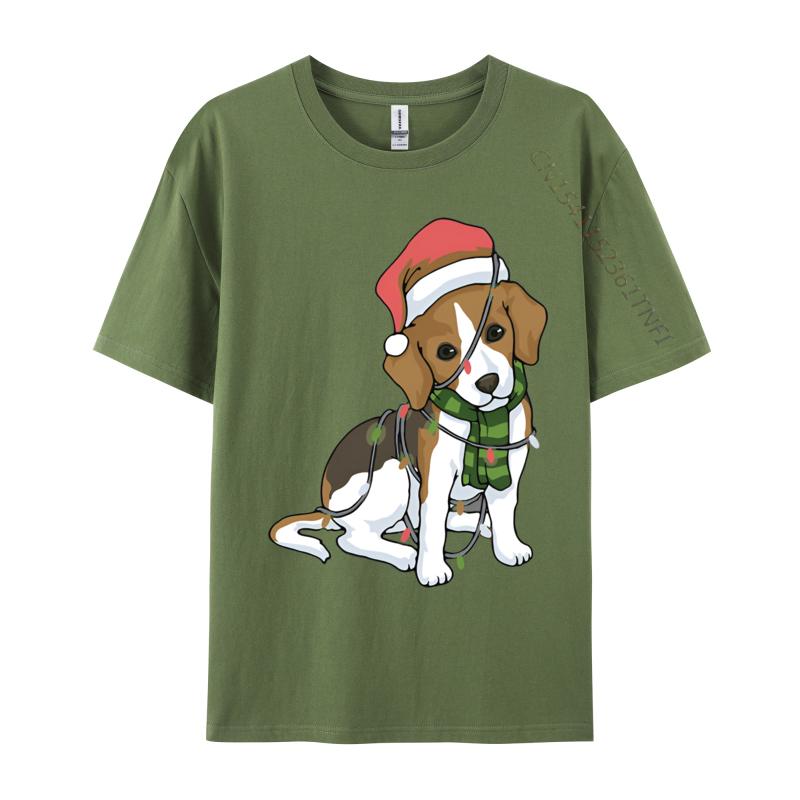 Beagle Christmas Tree Decoration Funny Tshirt Unisex T Shirts Gifts Print Tshirts Casual Plus Size Tops Tee