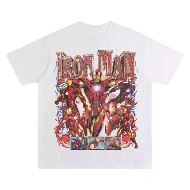 2026 new Iron Man Cotton TShirt Y2K Streetwear Retro Harajuku Casual Fashion Hip Hop Short Sleeve Top for Men Women Techwear