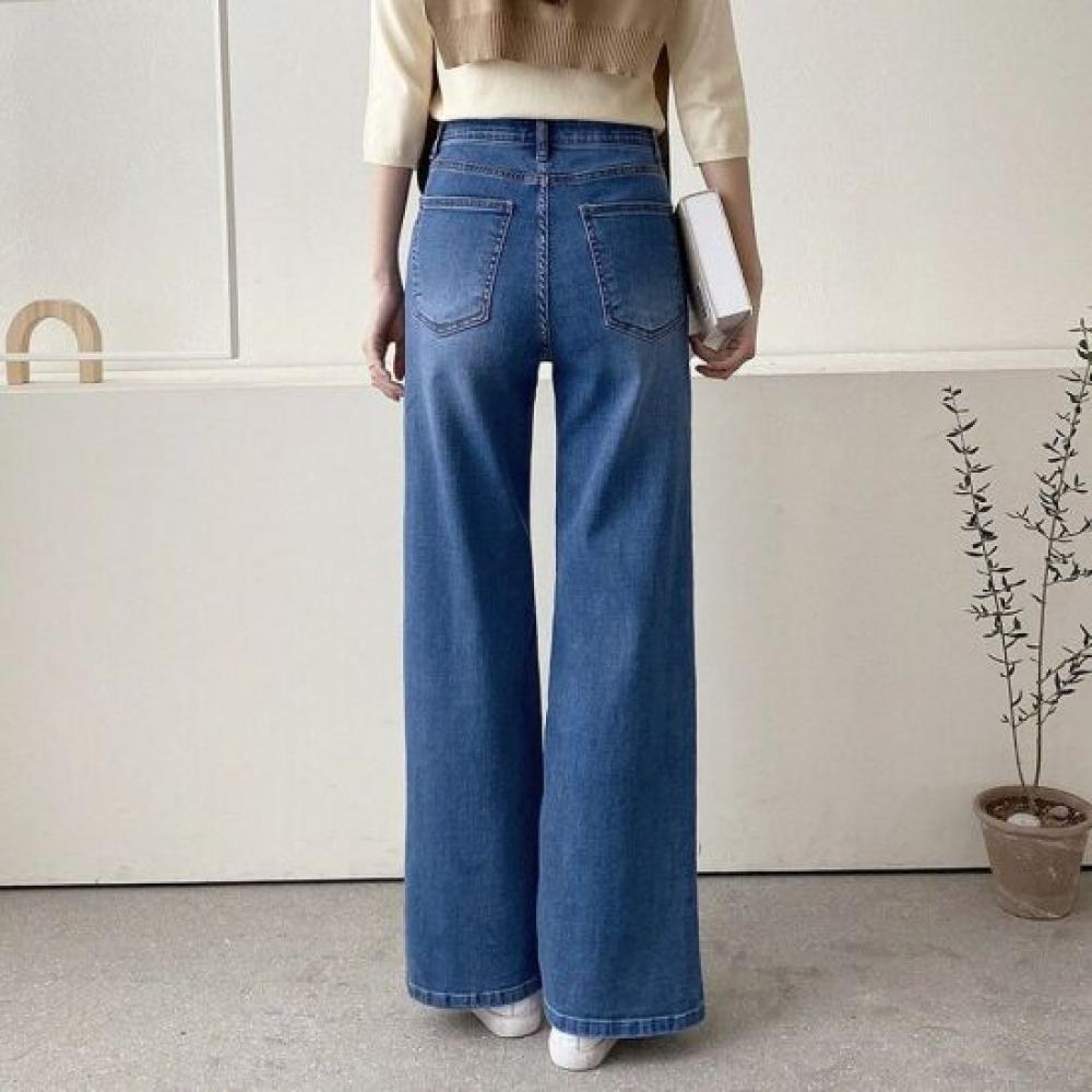 Style Latte Women S Slim Fit Button Denim pantS Hidden Banding High waiSt Wide