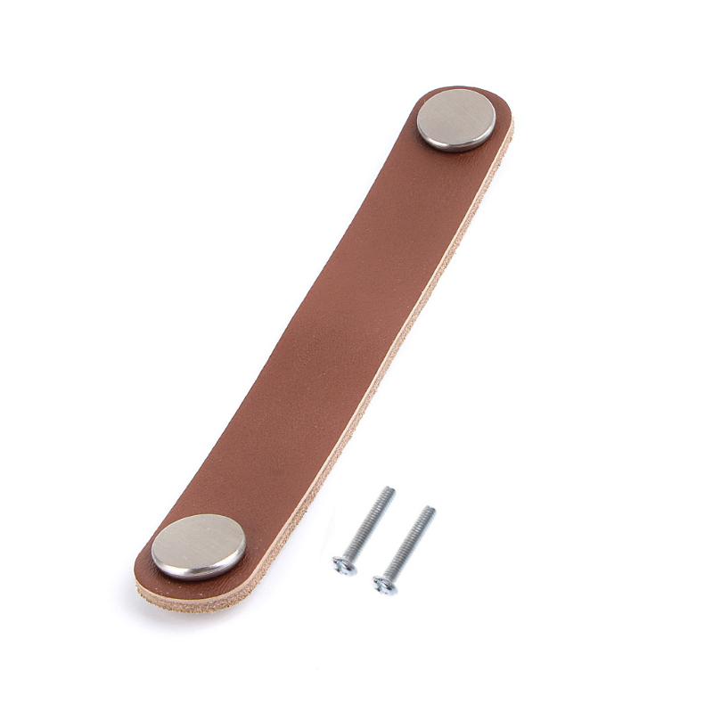 Кожаные ручки Комод Дверь шкафа Ручка ящика шкафа Мебельная фурнитура Коричневый шкаф