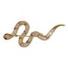 Vintage Zodiac Snake Brooch Sparkling Snake Lapel Pin 3D Rhinestone Animal Collar Pins  New Year