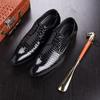 Men's Fashion Pointed Toe Business Leather Shoes Men's Lace-up Crocodile Pattern Leather Shoes Men's Comfortable Dress Shoes Dress Shoes 37-48