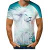Trendy Printed Men's T-shirt Lion Tiger 3D Digital Printing Tee Shirts Streetwear Men Summer Short Sleeve Top