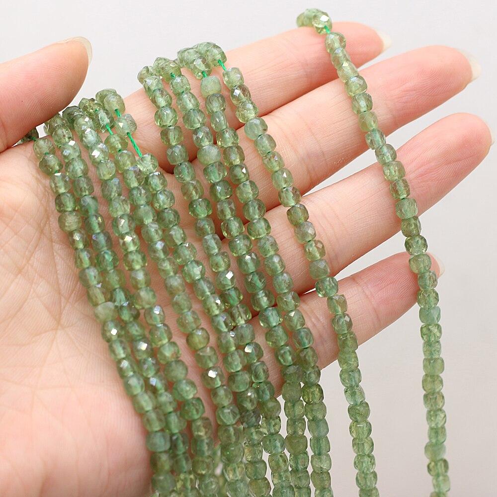 Бусины из натурального камня, граненые квадратные изолированные бусины, розовый кварц/малахит для DIY, ожерелье, браслет, серьги, ювелирные аксессуары