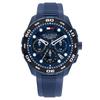 TH-Regatta Chronograph Watch Navy Blue Silicone Strap 44mm 10 ATM