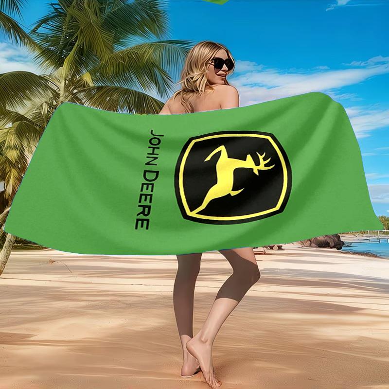 Пляжное полотенце John Deere, Быстросохнущее, Легко ухаживать, Подходит как для фитнеса, так и для пляжного отдыха, Спортивный незаменимый аксессуар