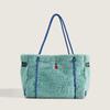 Luxury Soft Plush Tote Rope Handle Women Shoulder Bag Large Faux Fur Handbag Winter Warm Fluffy Shopper Bags for Women