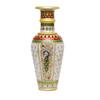 Designer Decorative Marble Flower Vase | Round Shape Peacock with Feathers Showpiece Vases for Home Decoration