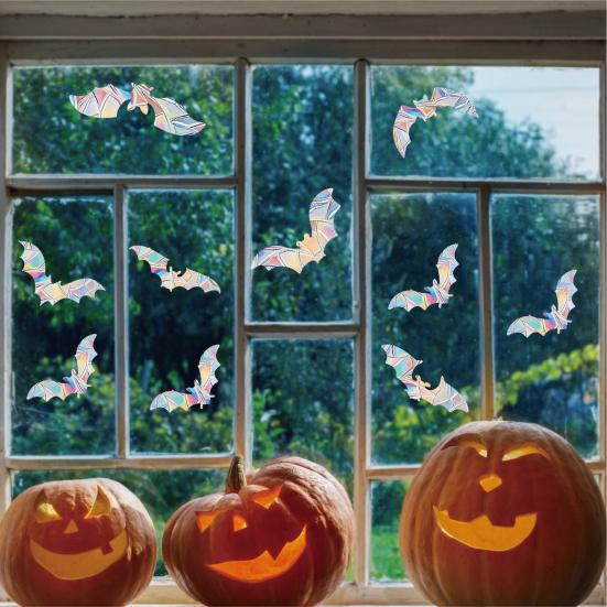 2 Sheets Rainbow Window Clings to Prevent Bird Strikes Decorative Prism Static Decals Butterfly Flower Heart Star Moon Shape Anti-Collision Stickers