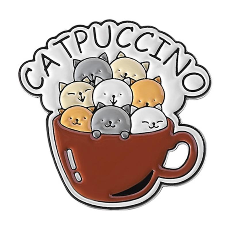 Оригинальные Буквенные Котятки Значки Стойкое Покрытие Легкие Износостойкие Значок-Булавка Украшение Для Повседневной Вечеринки