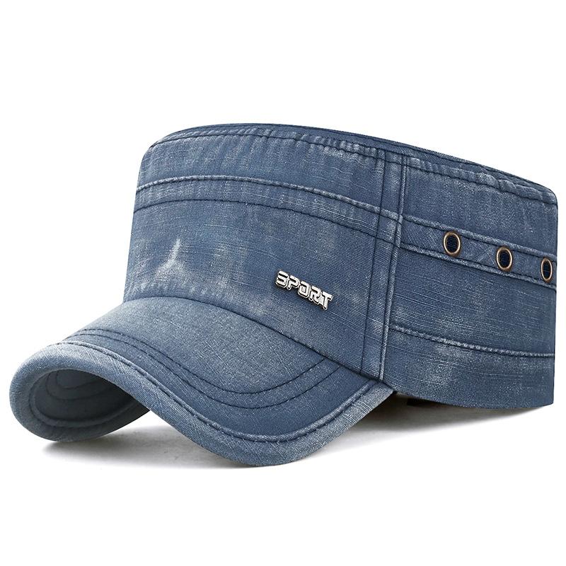 Vintage Washed Flat Top Cap Breathable Sun Shade Casual Hat