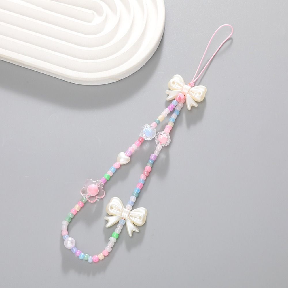 Bow Knot Cellphone Pendant Candy Colored Phone Chain New Phone Case Wrist Ring Women