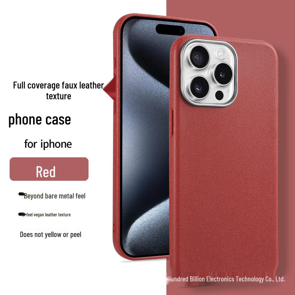 Чехол-подставка с текстурой кожи для iPhone 15 Pro Max с большим отверстием для Apple 16