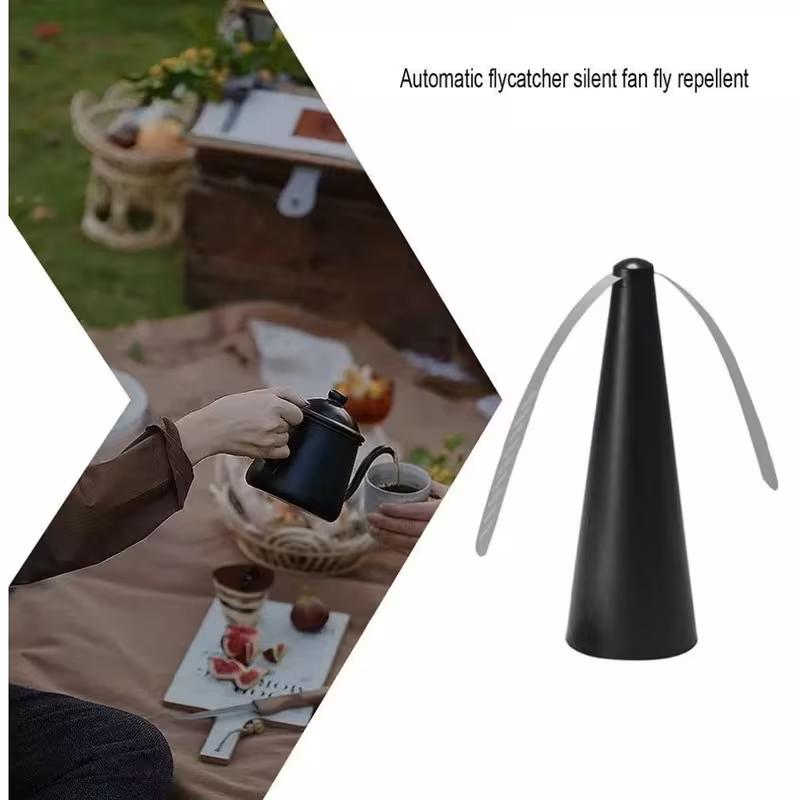 2-in-1 Bug Repellent Fan Battery & Plug-in Version Portable Outdoor Insect Repellent Ventilation Fan for Camping Picnic BBQ Kitchen Market Use