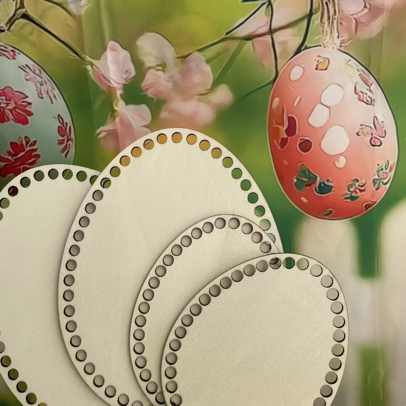 Handmade Wood Crochet Basket-Egg-Shaped Weaving Project Baskets Suitable for Home Decor,Storage,Organizing Small Items,Crochet