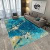 Современный КОВЕР ДЛЯ ГОСТИНОЙ Нескользящий Домашний Декор Роскошный Легкий Роскошный Золотой Синий Ковер для Зоны Моющийся Коврик для Гостиной Прикроватная Комната
