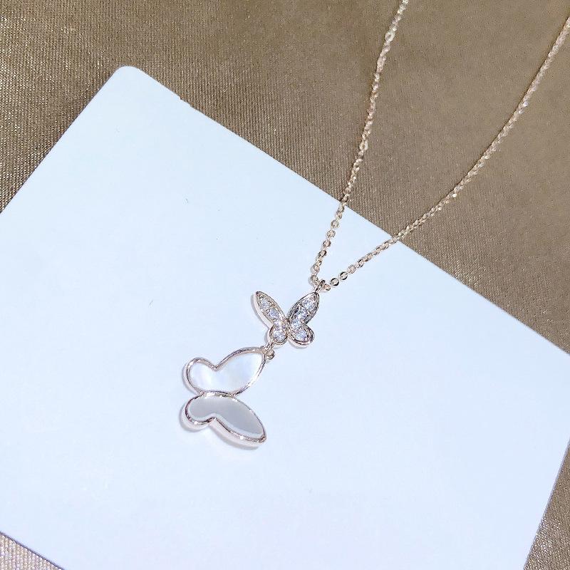 Ожерелья для женщин корейская мода сексуальная женская ключичная цепочка ювелирные изделия бабочка кулон ожерелье