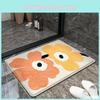 Plush Floor Mat With Cartoon Flower Print Design For Bedroom And Use Bathroom