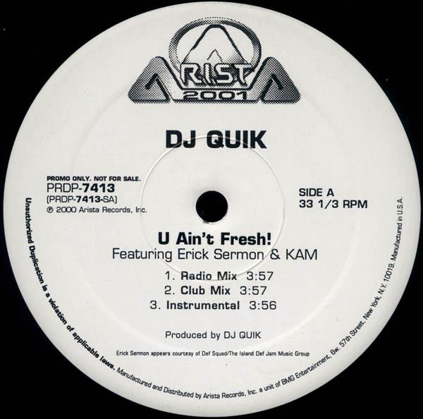 12-дюймовая пластинка DJ QUIK U Aint Fresh Speak On It PRDP7413 Arista 2000 US Rap HipHopRB Б/у